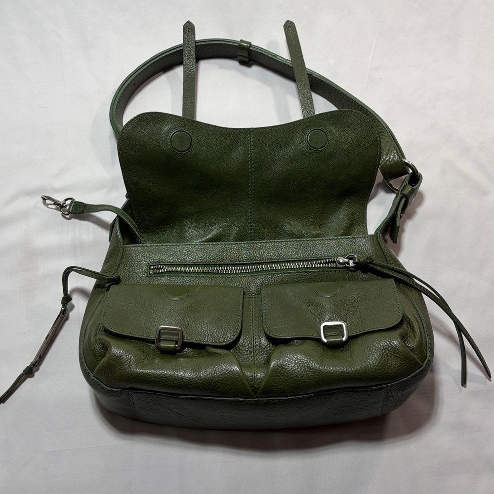 RADLEY LONDON shoulder bag green leather saddle bag - Picture 2 of 13